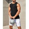 COOFANDY Mens Casual Tank Tops Moisture Wicking Muscle Sleeveless Shirts Soft Bamboo Viscose Tank Shirt 2 Pack(Black/Grey)