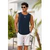 COOFANDY Mens Casual Tank Tops Moisture Wicking Muscle Sleeveless Shirts Soft Bamboo Viscose Tank Shirt 2 Pack(Blue/Navy Blue)