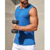 COOFANDY Mens Casual Tank Tops Moisture Wicking Muscle Sleeveless Shirts Soft Bamboo Viscose Tank Shirt 2 Pack(Blue/Navy Blue)