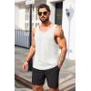 COOFANDY Men’s Casual Tank Tops Sleeveless Beach Muscle T Shirts Summer Fashion Tank Shirt(White)