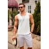 COOFANDY Men’s Casual Tank Tops Sleeveless Beach Muscle T Shirts Summer Fashion Tank Shirt(White)