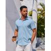 COOFANDY Mens Casual Wrinkle Free Shirts Short Sleeve Button Down Summer Stretch Dress Shirt(Clear Blue)