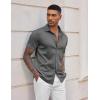 COOFANDY Mens Casual Wrinkle Free Shirts Short Sleeve Button Down Summer Stretch Dress Shirt(Dark Gray)