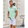 COOFANDY Mens Casual Wrinkle Free Shirts Short Sleeve Button Down Summer Stretch Dress Shirt(Light Green)