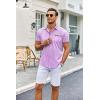 COOFANDY Mens Casual Wrinkle Free Shirts Short Sleeve Button Down Summer Stretch Dress Shirt(Light Purple)