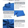 COOFANDY Mens Casual Wrinkle Free Shirts Short Sleeve Button Down Summer Stretch Dress Shirt(Ocean Blue)