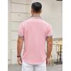 COOFANDY Mens Casual Wrinkle Free Shirts Short Sleeve Button Down Summer Stretch Dress Shirt(Pink(stripe))
