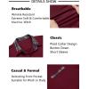 COOFANDY Mens Casual Wrinkle Free Shirts Short Sleeve Button Down Summer Stretch Dress Shirt(Wine Red)
