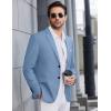 COOFANDY Mens Causal Blazer Two Button Suit Jackets Lightweight Slim Fit Sports Coats(Light Blue)
