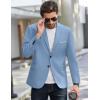 COOFANDY Mens Causal Blazer Two Button Suit Jackets Lightweight Slim Fit Sports Coats(Light Blue)