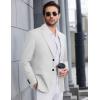 COOFANDY Mens Causal Blazer Two Button Suit Jackets Lightweight Slim Fit Sports Coats(White)