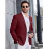 COOFANDY Mens Causal Blazer Two Button Suit Jackets Lightweight Slim Fit Sports Coats(Wine Red)
