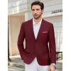 COOFANDY Mens Causal Blazer Two Button Suit Jackets Lightweight Slim Fit Sports Coats(Wine Red)