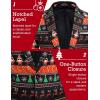 COOFANDY Men’s Christmas Blazer Jacket One Button Halloween Sport Coat Christmas Party Holiday Jacket(Christmas Blazer – Cool Santa Claus)