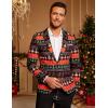 COOFANDY Men’s Christmas Blazer Jacket One Button Halloween Sport Coat Christmas Party Holiday Jacket(Christmas Blazer – Cool Santa Claus)