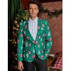 COOFANDY Men’s Christmas Blazer Jacket One Button Halloween Sport Coat Christmas Party Holiday Jacket(Christmas Blazer – Skating Santa Claus)