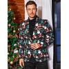 COOFANDY Men’s Christmas Blazer Jacket One Button Halloween Sport Coat Christmas Party Holiday Jacket(Christmas Blazer – Xmas Party)