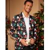 COOFANDY Men’s Christmas Blazer Jacket One Button Halloween Sport Coat Christmas Party Holiday Jacket(Christmas Blazer – Xmas Party)
