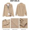 COOFANDY Men’s Corduroy Button Down Shirts Jackets Casual Long Sleeve Shacket Lightweight Overshirts with Flap Pockets(Beige)