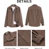 COOFANDY Men’s Corduroy Button Down Shirts Jackets Casual Long Sleeve Shacket Lightweight Overshirts with Flap Pockets(Brown)