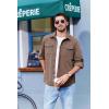 COOFANDY Men’s Corduroy Button Down Shirts Jackets Casual Long Sleeve Shacket Lightweight Overshirts with Flap Pockets(Brown)