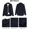 COOFANDY Men’s Corduroy Button Down Shirts Jackets Casual Long Sleeve Shacket Lightweight Overshirts with Flap Pockets(Dark Blue)