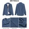 COOFANDY Men’s Corduroy Button Down Shirts Jackets Casual Long Sleeve Shacket Lightweight Overshirts with Flap Pockets(Grey Blue)