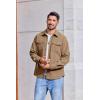 COOFANDY Men’s Corduroy Button Down Shirts Jackets Casual Long Sleeve Shacket Lightweight Overshirts with Flap Pockets(Khaki)