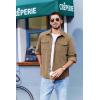 COOFANDY Men’s Corduroy Button Down Shirts Jackets Casual Long Sleeve Shacket Lightweight Overshirts with Flap Pockets(Khaki)