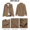 COOFANDY Men’s Corduroy Button Down Shirts Jackets Casual Long Sleeve Shacket Lightweight Overshirts with Flap Pockets(Khaki)