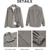 COOFANDY Men’s Corduroy Button Down Shirts Jackets Casual Long Sleeve Shacket Lightweight Overshirts with Flap Pockets(Light Gray)