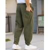 COOFANDY Men’s Corduroy Pants Elastic Waist Drawstring Harem Pants Fashion Loose Casual Long Trousers with 4 Pockets(Army Green)