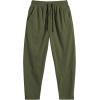 COOFANDY Men’s Corduroy Pants Elastic Waist Drawstring Harem Pants Fashion Loose Casual Long Trousers with 4 Pockets(Army Green)