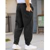 COOFANDY Men’s Corduroy Pants Elastic Waist Drawstring Harem Pants Fashion Loose Casual Long Trousers with 4 Pockets(Black)