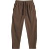 COOFANDY Men’s Corduroy Pants Elastic Waist Drawstring Harem Pants Fashion Loose Casual Long Trousers with 4 Pockets(Dark Brown)