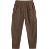 COOFANDY Men’s Corduroy Pants Elastic Waist Drawstring Harem Pants Fashion Loose Casual Long Trousers with 4 Pockets(Dark Brown)