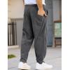 COOFANDY Men’s Corduroy Pants Elastic Waist Drawstring Harem Pants Fashion Loose Casual Long Trousers with 4 Pockets(Dark Grey)