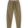 COOFANDY Men’s Corduroy Pants Elastic Waist Drawstring Harem Pants Fashion Loose Casual Long Trousers with 4 Pockets(Dark Khaki)