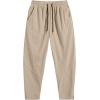 COOFANDY Men’s Corduroy Pants Elastic Waist Drawstring Harem Pants Fashion Loose Casual Long Trousers with 4 Pockets(Light Khaki)