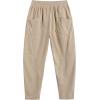 COOFANDY Men’s Corduroy Pants Elastic Waist Drawstring Harem Pants Fashion Loose Casual Long Trousers with 4 Pockets(Light Khaki)