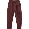 COOFANDY Men’s Corduroy Pants Elastic Waist Drawstring Harem Pants Fashion Loose Casual Long Trousers with 4 Pockets(Wine Red)