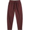 COOFANDY Men’s Corduroy Pants Elastic Waist Drawstring Harem Pants Fashion Loose Casual Long Trousers with 4 Pockets(Wine Red)
