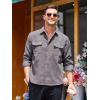 COOFANDY Men’s Corduroy Shirt Casual Button Down Shirt Jacket Lightweight Shacket(Dark Grey)
