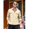 COOFANDY Men’s Corduroy Shirt Casual Button Down Shirt Jacket Lightweight Shacket(Lightkhaki)