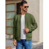 COOFANDY Men’s Cotton Bomber Jacket Lightweight Flight Jackets Casual Softshell Varisty Jacket(Army Green)