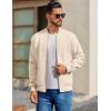 COOFANDY Men’s Cotton Bomber Jacket Lightweight Flight Jackets Casual Softshell Varisty Jacket(Beige)