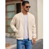 COOFANDY Men’s Cotton Bomber Jacket Lightweight Flight Jackets Casual Softshell Varisty Jacket(Beige)