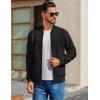 COOFANDY Men’s Cotton Bomber Jacket Lightweight Flight Jackets Casual Softshell Varisty Jacket(Black)