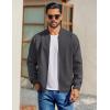 COOFANDY Men’s Cotton Bomber Jacket Lightweight Flight Jackets Casual Softshell Varisty Jacket(Dark Grey)