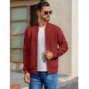 COOFANDY Men’s Cotton Bomber Jacket Lightweight Flight Jackets Casual Softshell Varisty Jacket(Wine Red)